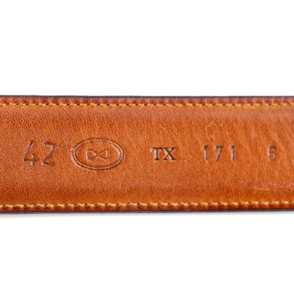 Trafalgar BLACK GENUINE LEATHER 1 1/8"Wd STITCH CASUAL DRESS BELT Size 42 (A43 - Picture 7 of 13